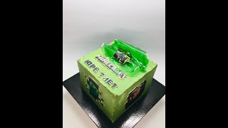 Оформление торта в стиле Майнкрафт_How to make a cake maincraft