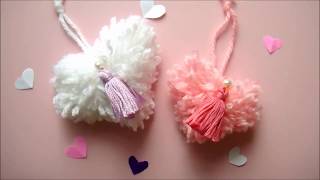 バレンタインデー【ハートのポンポン】タッセル付き作り方【音声解説】◇DIY◇Valentine’s day "Heart Pompom" decor