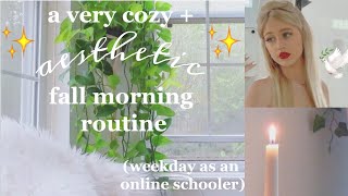 a very cozy + aesthetic MORNING ROUTINE (online school; weekday)