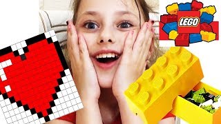 Игрули ЛЕГО ЛанчБокс Всем по сердечку Как собрать сердечко по клеточкам