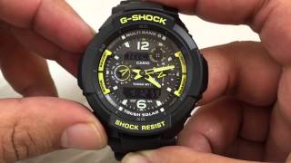 Casio GSHOCK G-Aviation GW3500B-1A REVIEW | How To Set Time | LIGHT DISPLAY