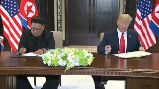 North Korea summit: Trump and Kim Jong Un sign historic agreement