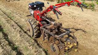 Картофелекопалка самодельная + ходоуменьшитель.Potato harvesting machine homemade