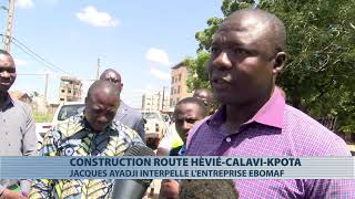 Jacques Ayadji sur le chantier de construction der la route Hèvié-Calavi Kpota