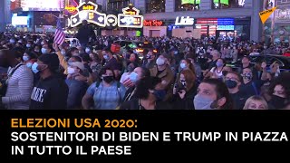 Elezioni USA, sostenitori di Biden e Trump in piazza in tutto il Paese