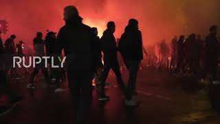 Germany: Streets filled with smoke from flares as thousands of Ajax fans arrive for BVB clash