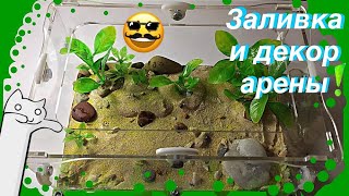 Заливка и декор арены // прокачка муравьиной фермы #1