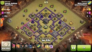 Clash of Clans TH9 vs TH9 Hog Rider, Golem, Wizard & Pekka (HoGoWiPe) Clan War 3 Star Attack