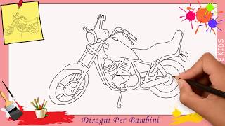 Disegni di moto 2 - Come disegnare una moto FACILE passo per passo per bambini