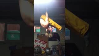Underhand grip German hangs with straight leg eccentric