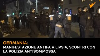 #Germania: manifestazione #Antifa a #Lipsia, scontri con la polizia antisommossa