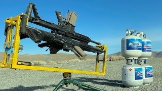 6 barrel AR15 Gatling Gun vs Propanes