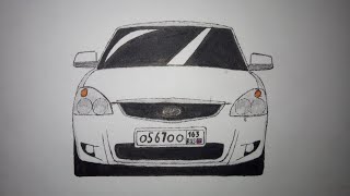 КАК НАРИСОВАТЬ МАШИНУ ЛАДА ПРИОРА