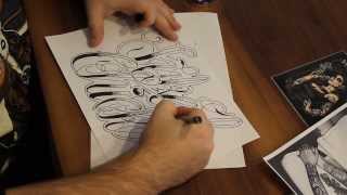 Chicano Lettering, Tattoo Lettering, Tattooscript how to draw INKED CHICK!