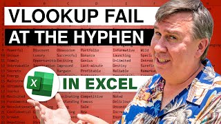 Excel VLOOKUP Fails At Strange Hyphen - 2600