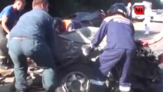ДТП в Приморье лобовое столкновение Land Cruiser и Toyota Vista машины разорвало на части 29 08 2013