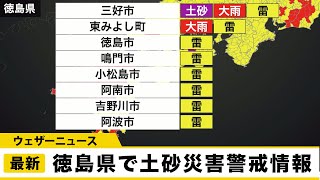 徳島県で土砂災害警戒情報