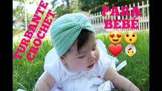 Turbante crochet bebe 0 a 3 meses 1/2