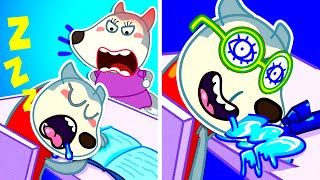 Don't Fall Asleep Anymore, Baby Wolf - Learns Good Habits For Kids | @mommywolf