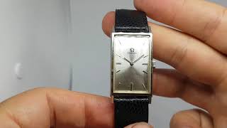 1966 Omega tank men's vintage watch with stainless steel case