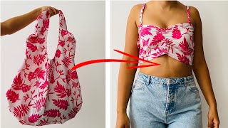 HACER ROPA - CONVERTIR BOLSO EN CAMISA DE MUJER, RECICLAR Y TRANSFORMAR ROPA, DIY CLOTHES LIFE HACKS
