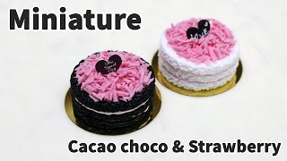 미니어쳐 카카오 초코 앤 딸기(파리바게트) - Miniature cake