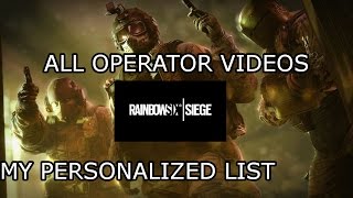 RAINBOW SIX: SIEGE|ALL OPERATOR VIDEOS- HERMANN'S LIST (no Black Ice DLC)|SUBTITLED