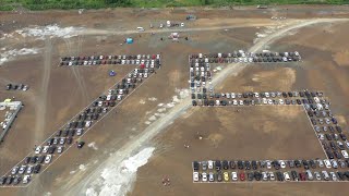 Флешмоб от кемеровских автомобилистов ко Дню Победы