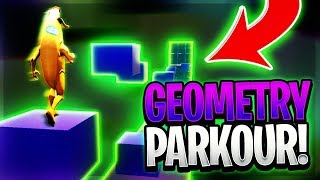 The IMPOSSIBLE Geometry Dash Fortnite DEATHRUN - Geometry Parkour by Gamerzhits (Creative Map Code)