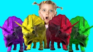 Динозавры finger family Dino Colors Семья Пальчики Цвета