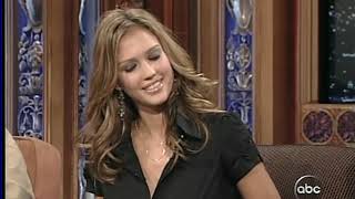 Jessica Alba in Fishnet Stockings Promoting Honey on Late Night TV 12 5 03