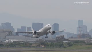 大阪国際空港 Japan Airlines (JAL) Airbus A350-900 JA03XJ 羽田空港 離陸 2022.6.5