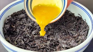 【小穎美食】把雞蛋液倒入紫菜裡，瞬間變成一道菜，成本不到5元，營養美味，給肉都不換