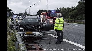 22.07.2017  Bil kørt ind i bus   mand i kritisk tilstand, Lyngby