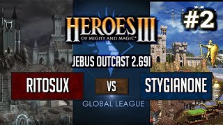 Герои 3 Jebus Outcast Global League: RitoSux vs StygianOne - Bo2 Игра #2 HotA