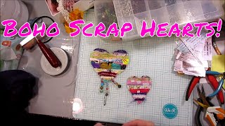 Boho Fabric Scrap Hearts! So CUTE!