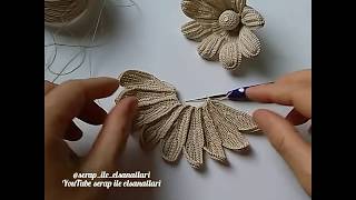 Video 17 - Sıkiğne dantelanglez lale yapımı dantel lace #sıkiğne #dantel #lace #handmade #tejido