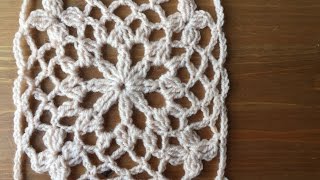 Ажурный мотив крючком. Бабушкин квадрат. Crochet square motif.