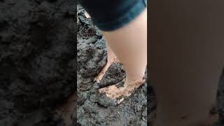 Stomping in the mud . Mud ASMR