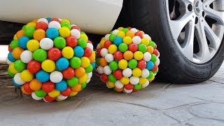 Crushing Crunchy & Soft Things by Car! - EXPERIMENT- SUPER SUGAR BALL VS CAR