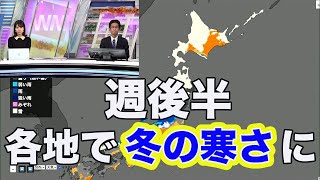 週後半は気温が急降下　各地で冬の寒さに