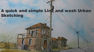 A quick and simple Line and wash Urban Sketching by Nil Rocha