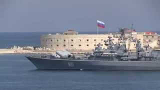 Неудачный пуск ракеты на параде в Севастополе 2015 с разных ракурсов