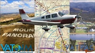 VFR on Vatsim, VirtualVH-HTM A2A Piper Cherokee from Orbx YBTH to YSCB Canberra