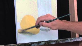 Time Lapse Still Life Acrylic Painting of Drinking Glass and Pear by Tim Gagnon
