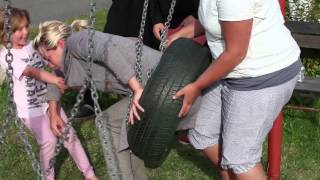 Mom stuck in a car tire