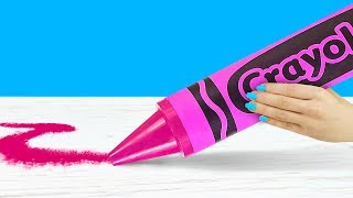6 DIY Giant vs Miniature School Supplies / Funny School Pranks!