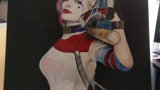 Watch Harley Quinn acrylic painting come to life from start to finish.