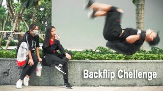 PICK-UP BACKPACK BY BACKFLIP | How People Reaction When You Look Like A Master | Nhặt Balo Rồi Lộn