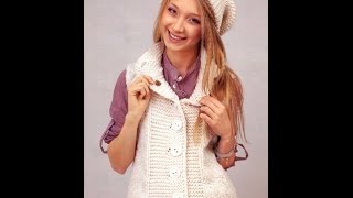 Женская Безрукавка Спицами - 2019 / Women's Vest Spokes / Damenweste Spokes
